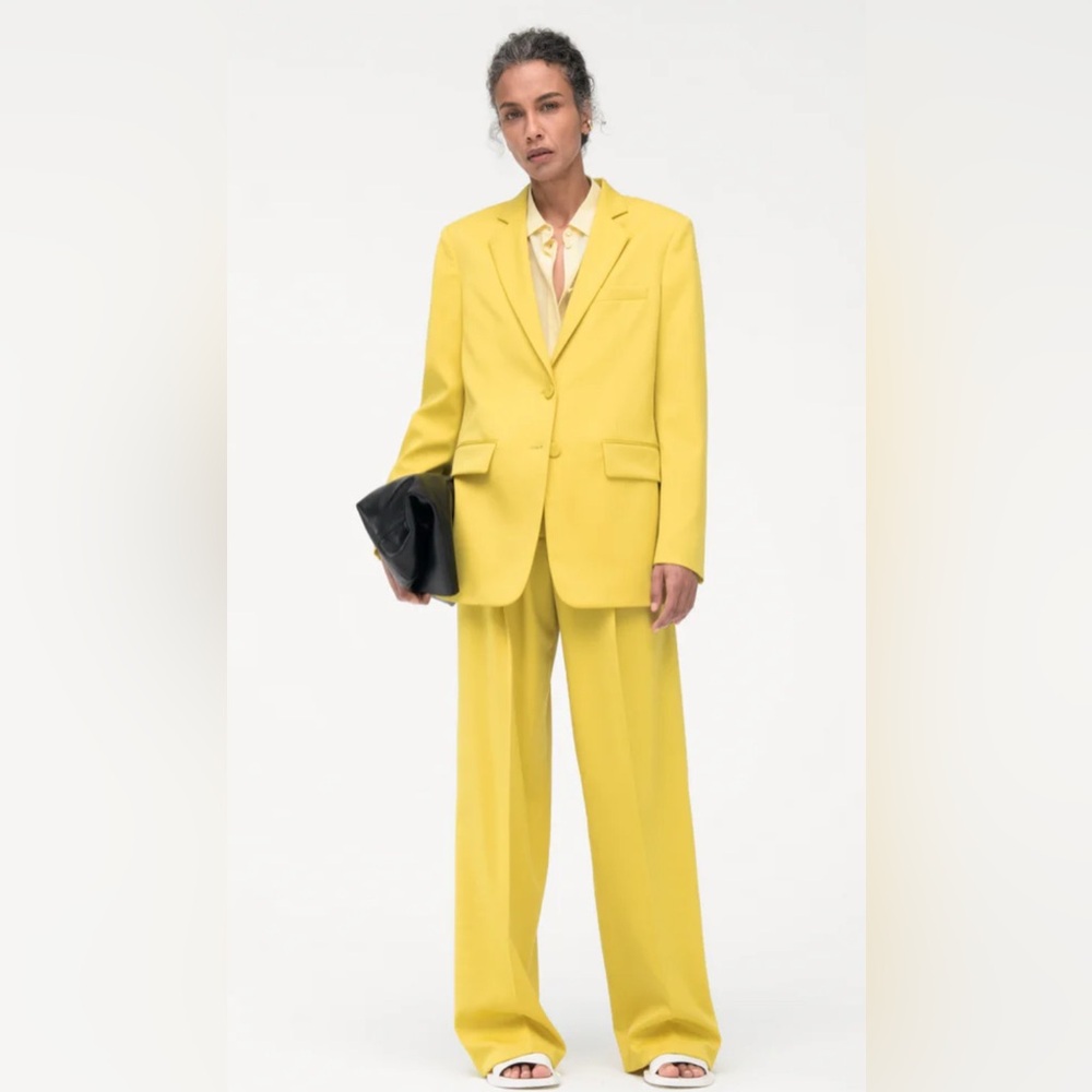 Another Tomorrow Oversized Blazer In Yellow  Size 40